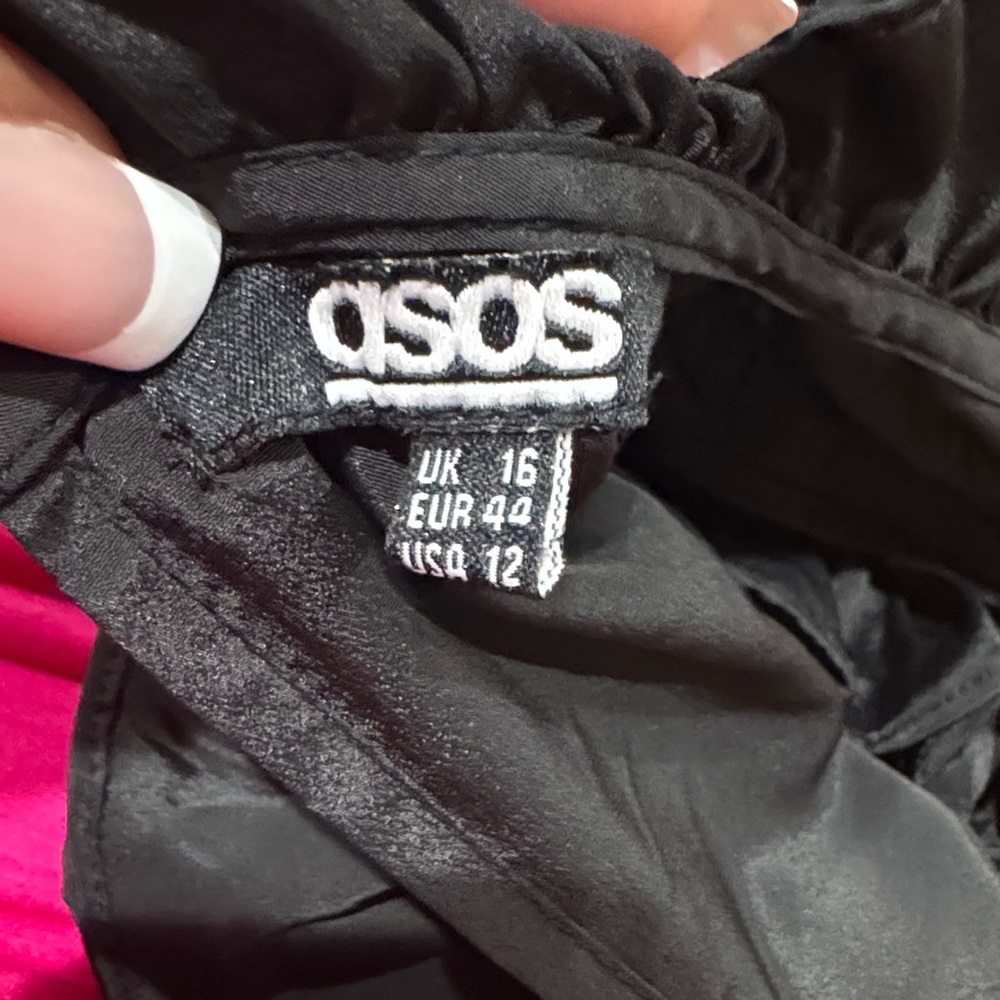 ASOS Black Ruffle Sleeve Blouse - Picture 2 of 8